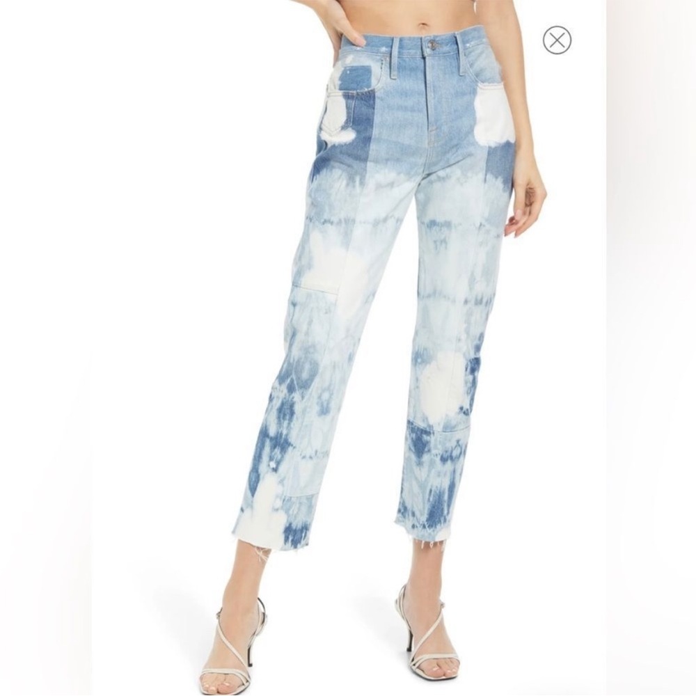 FRAME Le Original Bleached HighWaist Straight Leg Jeans. Fresco Size 28
